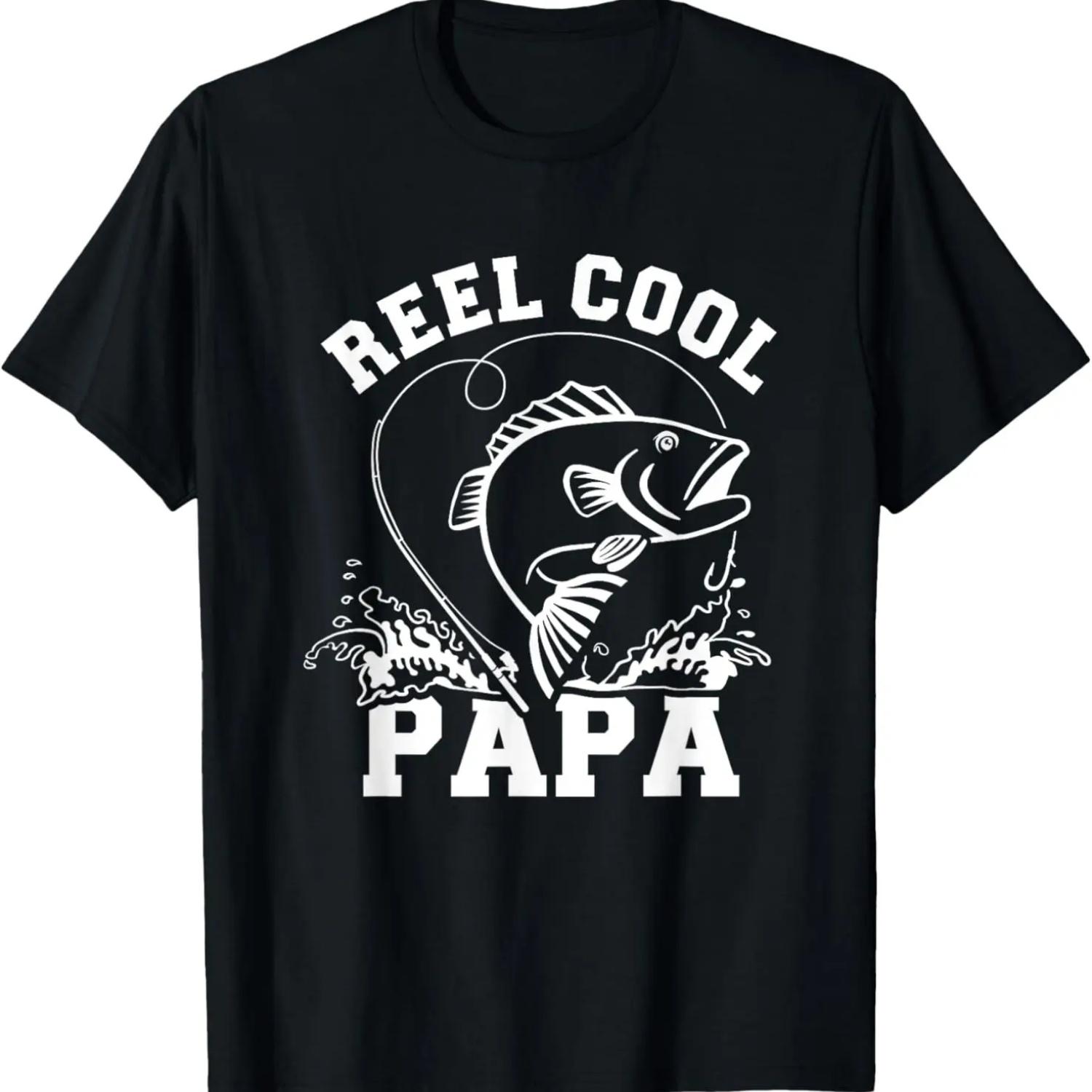 

Reel cool Papa dad fishing T-Shirt XXXXXL чорний