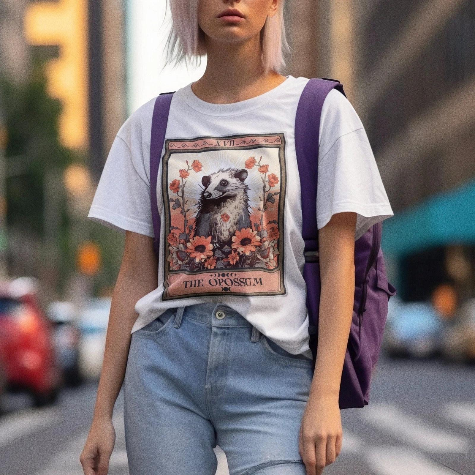 Opossum Tarot Card Shirt XL