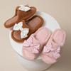 Bow Open Cotton Slippers Warm Fluffy Slippers Home Plush Slippers
