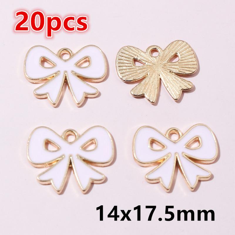 10-20pcs Bow Charms Pendant Enamel Alloy Metal Craft DIY Jewelry Making Accessories Findings for Earrings Necklace Bracelets