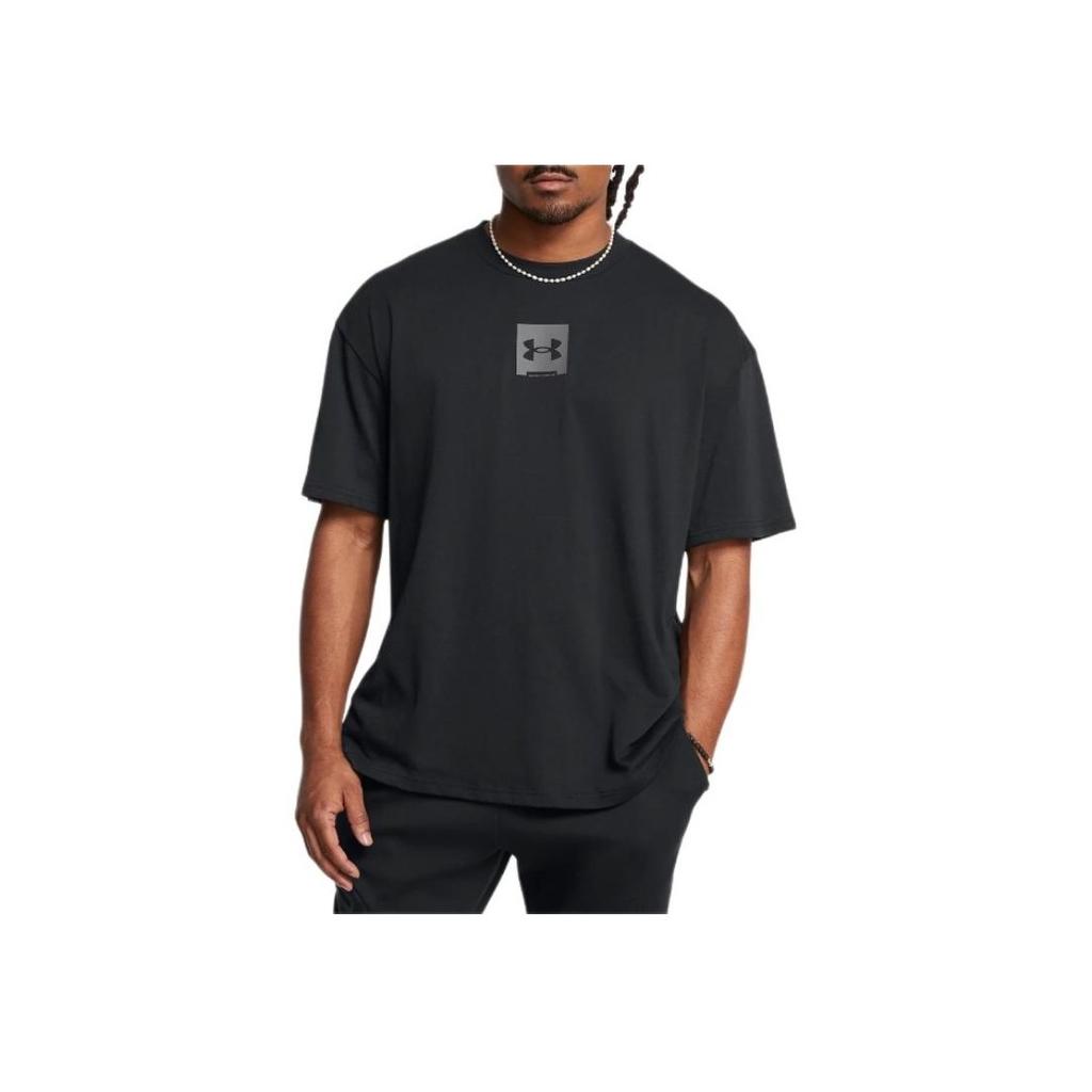 Under Armour UA SM Box Logo Print Versatile Moisture-Wicking Casual Crew Neck Short Sleeve T-Shirt Men T-Shirts Black 1386803-001
