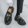 Scarpe da Uomo con Plateau Mocassini Eleganti Scarpe Elevator Punk Scarpe Formali da Lavoro Stampa Suola Spessa Creepers Taglie Forti