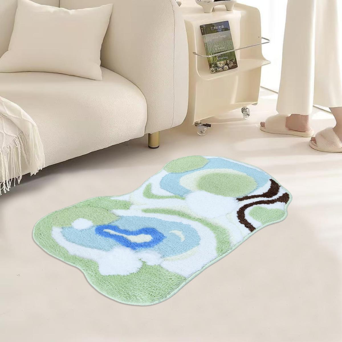 

Зеленый, Моховой ковер, Коврик для ванной, Впитывающий, Нескользящий коврик, Придверный коврик, Коврик для ног, Бытовой, Плюшевый коврик для пола 50*80CM светло-синий