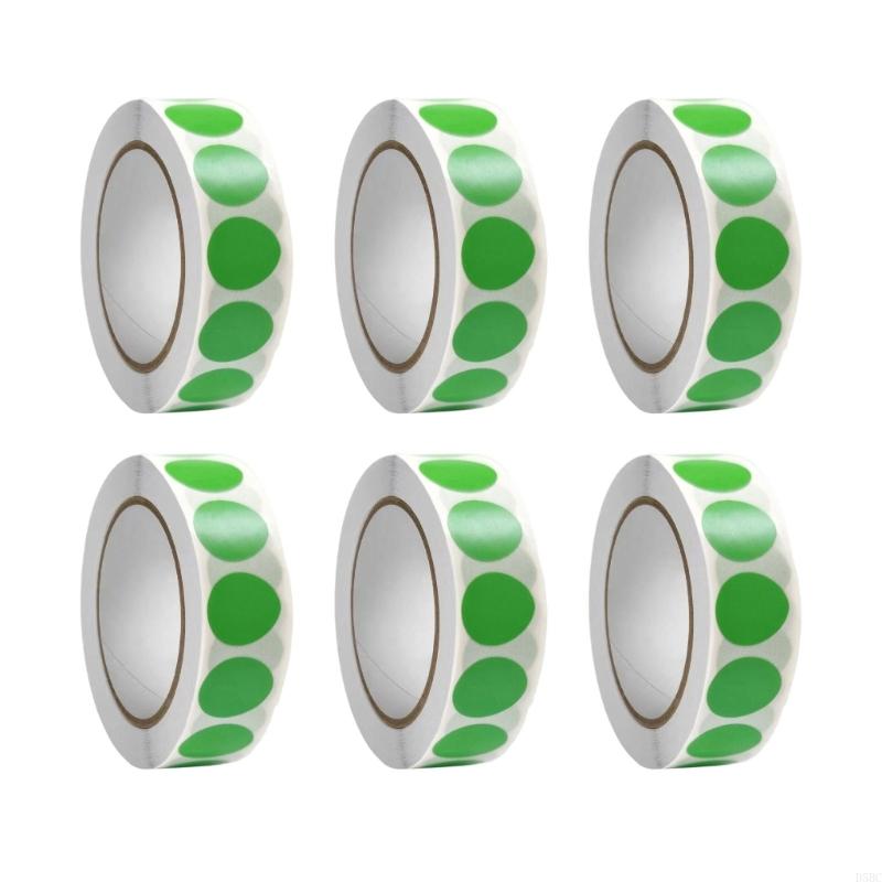 6 Rolls Red Dot Sticker Adhesive Labels Round Sticker Circular Sticker For Crafting Storage Sorting Projects
