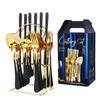 Western 24-Piece Stainless Steel Cutlery Set with Knife Holder Gift Box