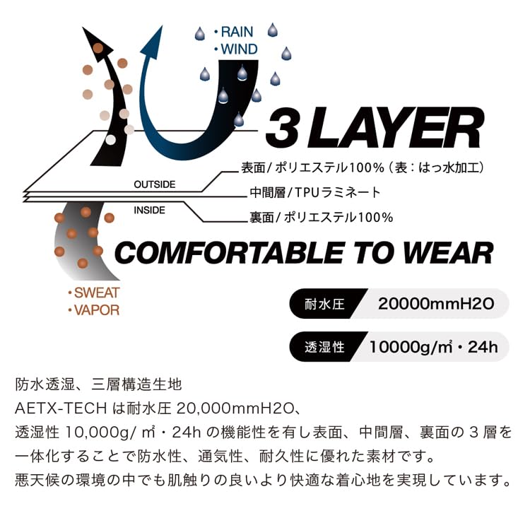 Kiu Fishing and Fishing Rain Jacket with UV 3-Layer Jacket, Waterproof, Water-Repellent, Unisex, Men's Women's, Water-Resistant, Breathable,