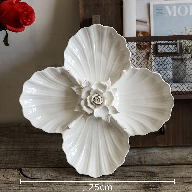 Flower Shaped Ceramic Plate Breakfast Fruit Salad Dinner Plates Hotel Restaurant Western Plate Kitchen Dessert Plate Cutlery