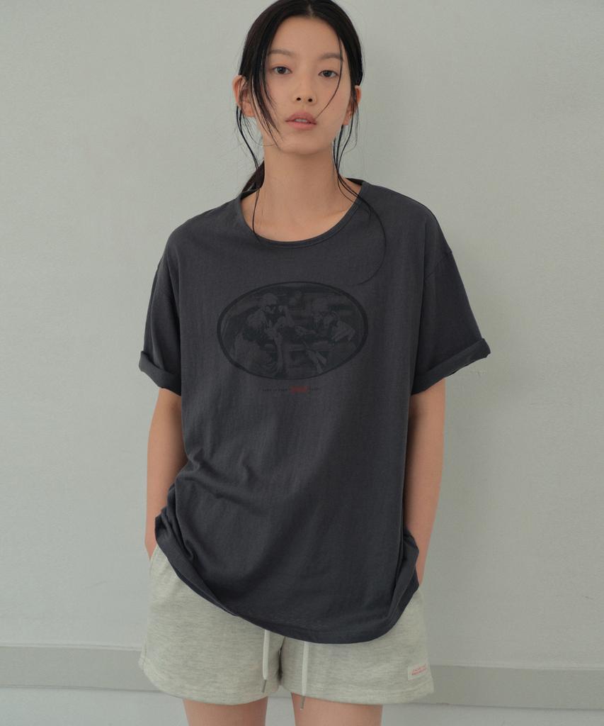 Wednesday Oasis For Woman Oasis Slavic Graphic Short Sleeve T-Shirt_Charcoal(Wb6Tp33)