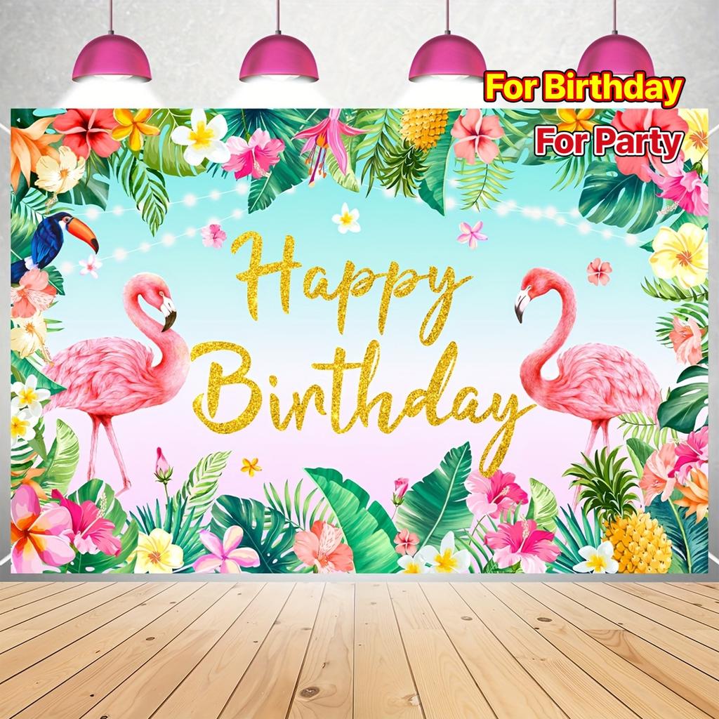 Summer Ocean Beach Palm Tree Flamingo Backgroundindoor Outdoor Courtyard Decorationsofa Bedside Background Pool Party Decoration
