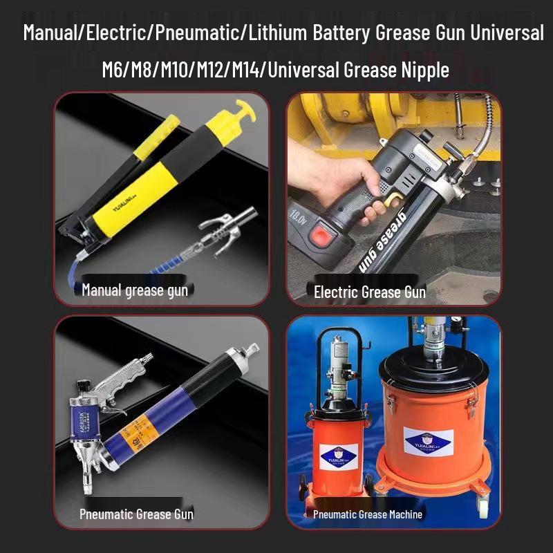 High-Pressure Grease Gun Nozzle: Locking Pliers Type, Manual/Electric/Pneumatic, Flat Head