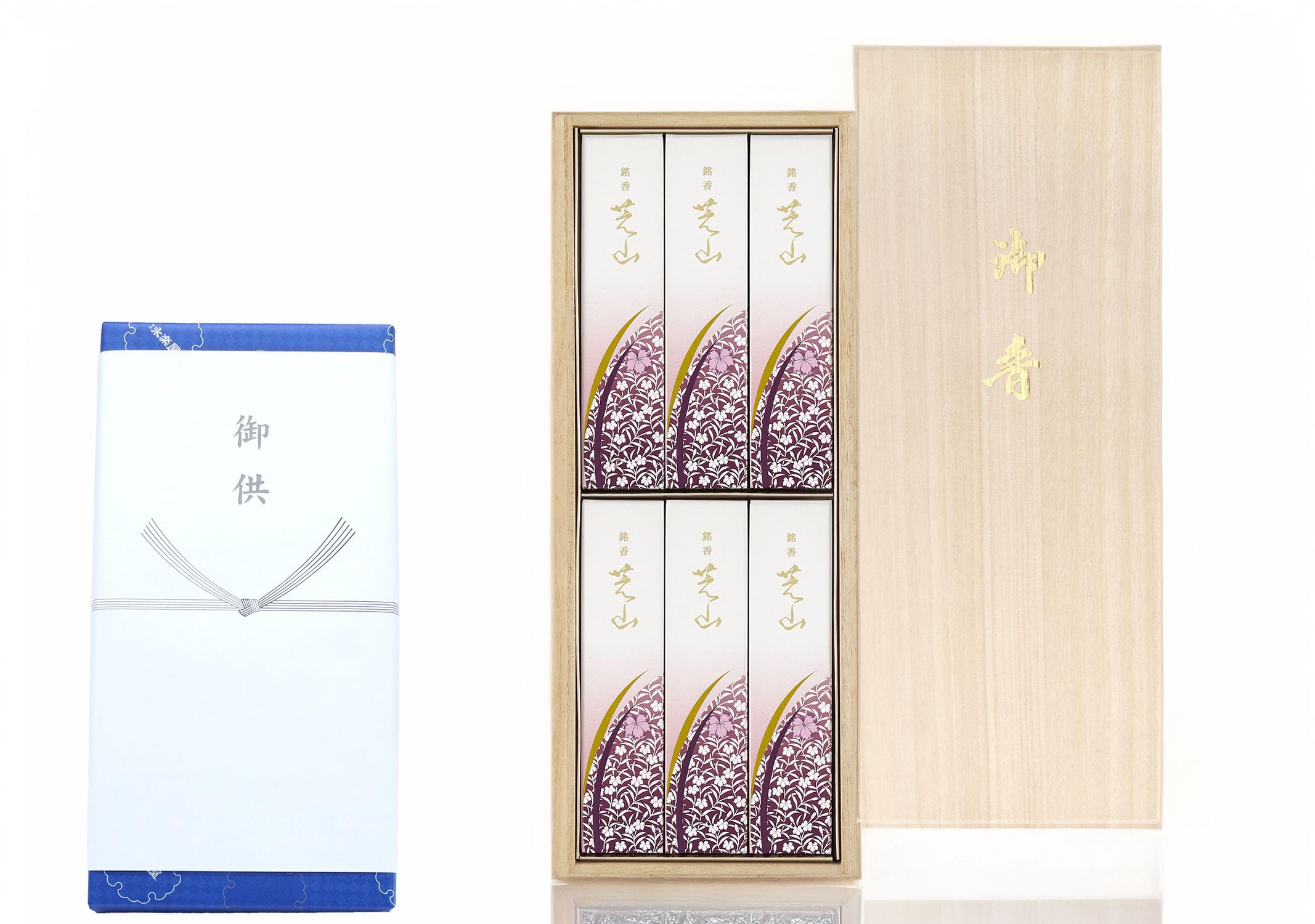 

[Meiko Shibayama Incense Set (6 boxes in a paulownia wood box)] Incense Set, Low Smoke, Floral Scent, Gift Wrapping, and Noshi (gift wrapping