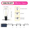 39.3FT Solar String Lights Outdoor Waterproof, Solar Patio Lights with Remote Control & 25+1 Dimmable ST38 Bulbs Shatterproof