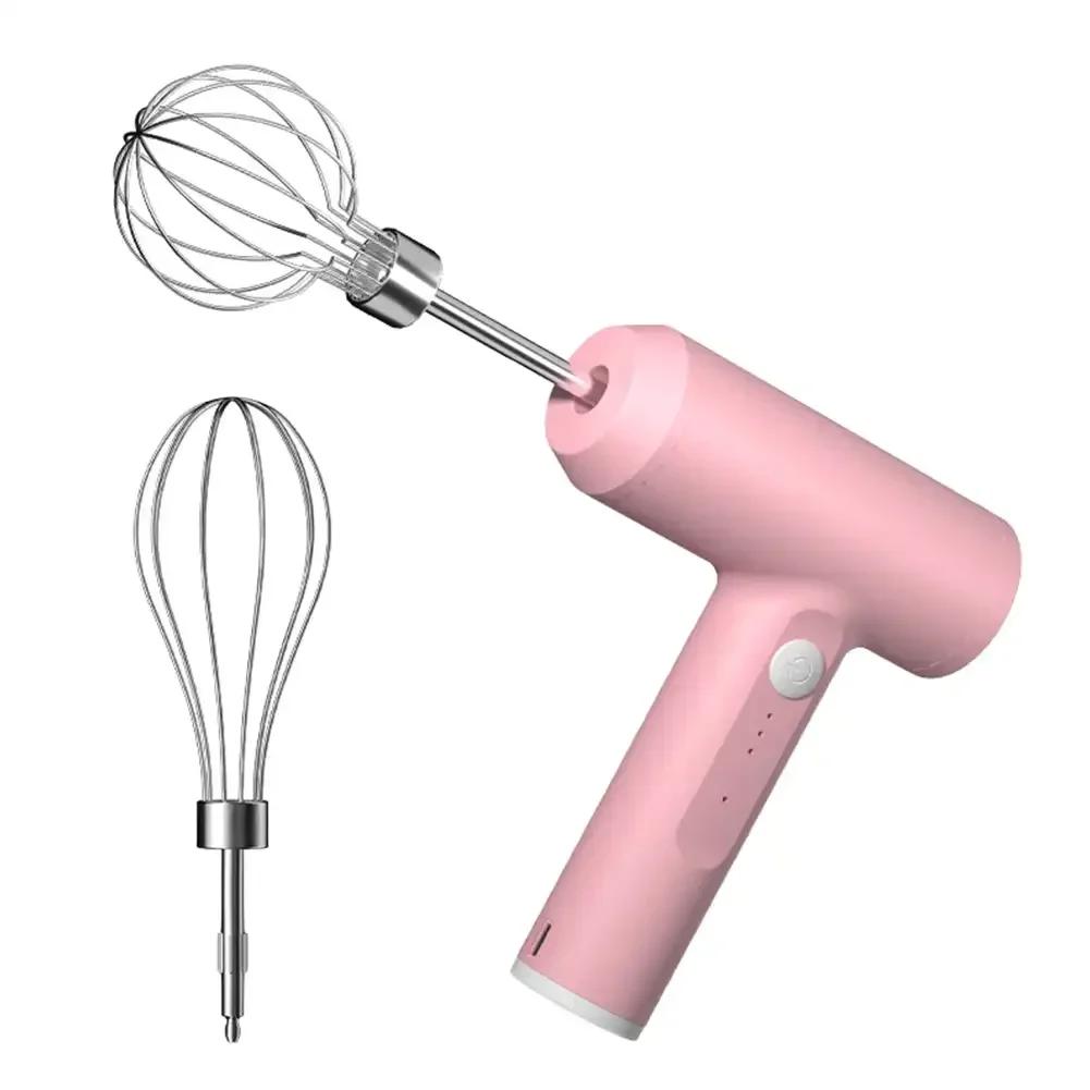 

Беспроводной электрический миксер для еды, автоматический венчик для теста, 3 скорости, венчик для яиц, миксер для теста для выпечки, крема для торта, кухонные принадлежности розовый
