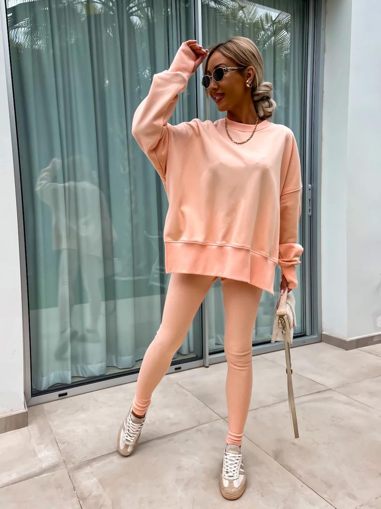 2026 New Spring Women's Casual Skinny Pants Loose Hoodie Set 2 Piece Outfit