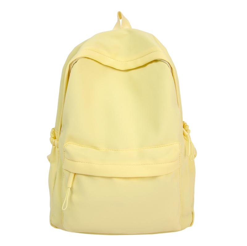 Solid Color Backpack Large Capacity Student School Bag College Style Backpack