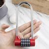 SAFERUN 5-Digit Combination Padlock Red Long Shackle Zinc Alloy Dial Lock for Gym Locker Gate