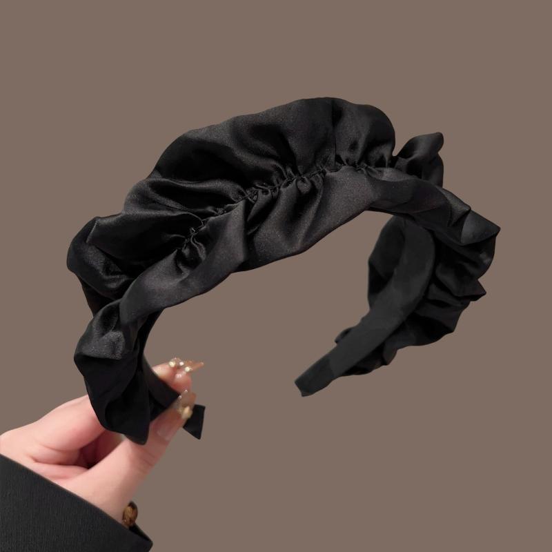 Jednoduchá černá čelenka Šperkařský materiál Látka Dívka Ženy Čelenka Polotovar Pevné Vlasové doplňky Obruč Pokrývka hlavy
