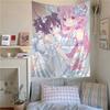 Kawaii Anime Girls Printed Tapestry Happy Sugar Life Anime Printed Tapestry Wall Hanging Cute Cartoon Style Home Decor