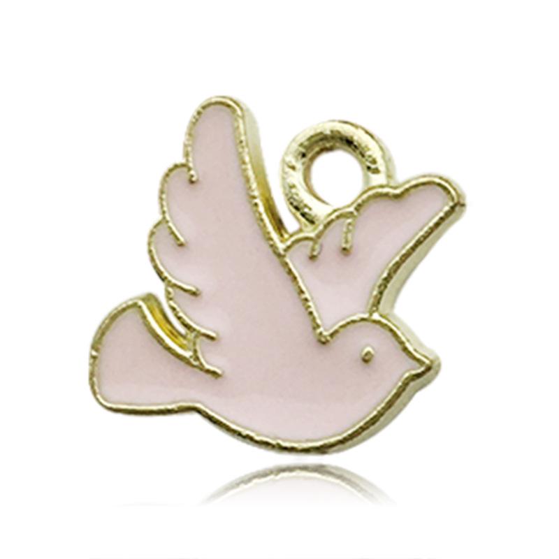 Korean Alloy Drip Oil Pigeon Pendant for DIY Jewelry & Hair Accessories