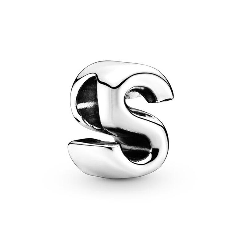 Classic Letter Alphabet A-Z Silver 925 Charm Beads Fit Charms Bracelet  Beads for Women Jewelry Making Gifts