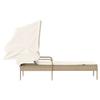 Sun Lounger with Canopy Beige Poly Rattan