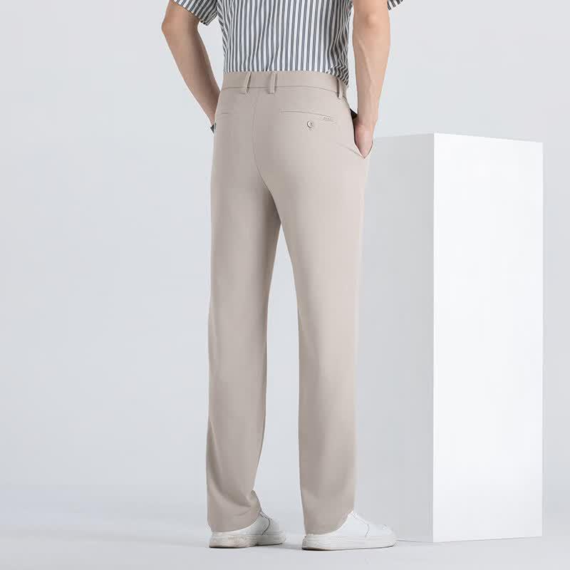 Fengmao Men's Spring/Summer Solid Straight-Leg Casual Trousers