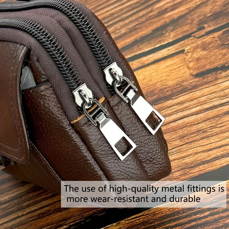 Premium lærtelefonhylster - Stor kapasitet, flerlagsdesign for smarttelefoner | Slitesterk og stilig herre midjepakke