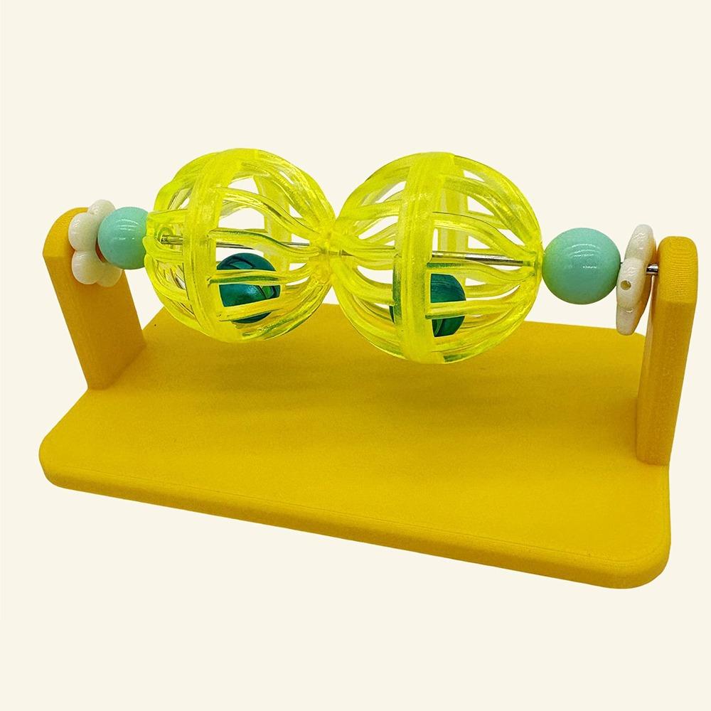 Interactive Rotating Bell Ball Boredom Relief Cage Enrichment Accessory Hamster Toy Guinea Pig