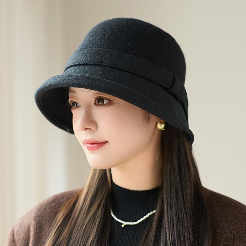 Middle-aged and Elderly Fashion Basin Hat Women's Autumn and Winter Elegant Warm Top Hat New Fashion Bucket Hat