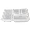 Tongyuan Disposable 4-Compartment Transparent Takeaway Meal Boxes