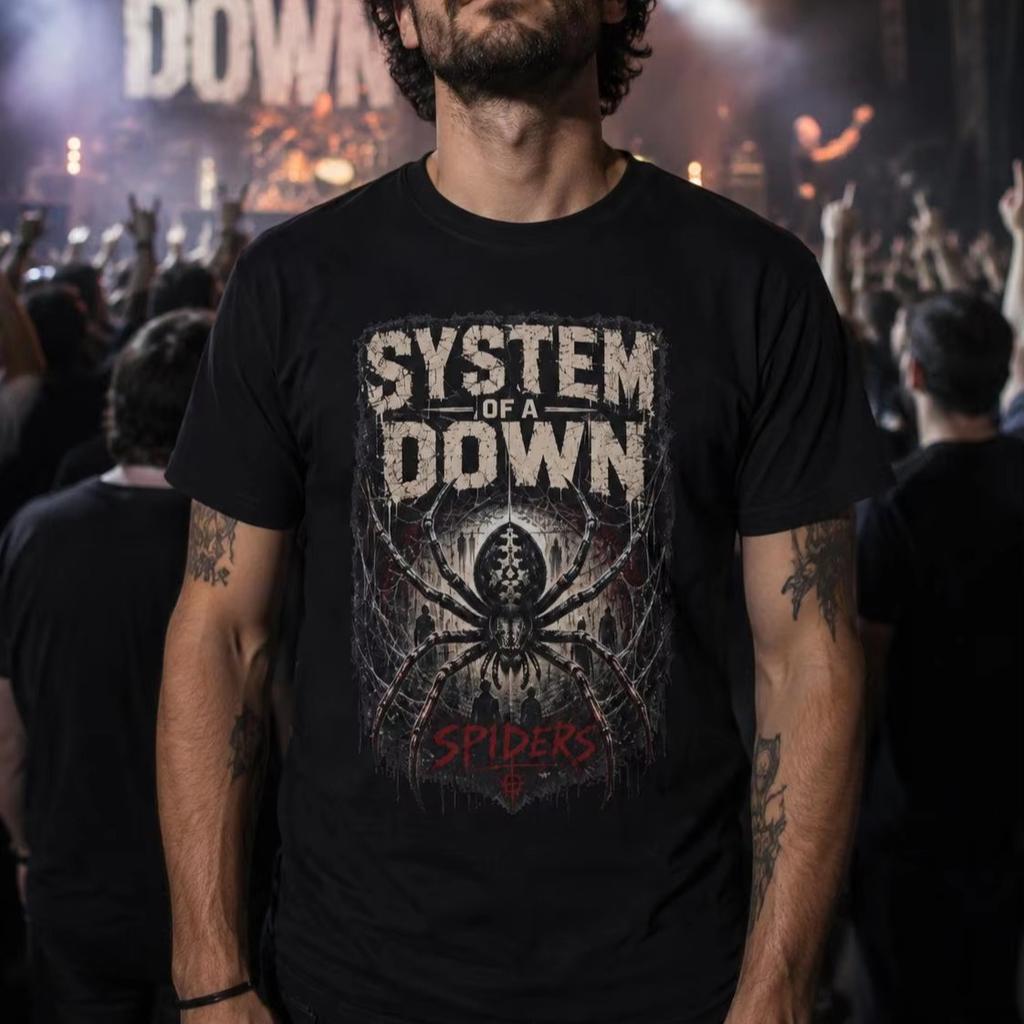 Heißer Verkauf System of a Down EU UK Tour 2026 T-Shirt SYSTEM OF A DOWN Medusa Rock Style T-Shirt Y2K Herren Damen Hip-Hop T-Shirt Baumwolle Gothic Rundhals-T-Shirt