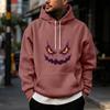 Men's Halloween Print Pullover Hoodie for Holiday Party and Cold