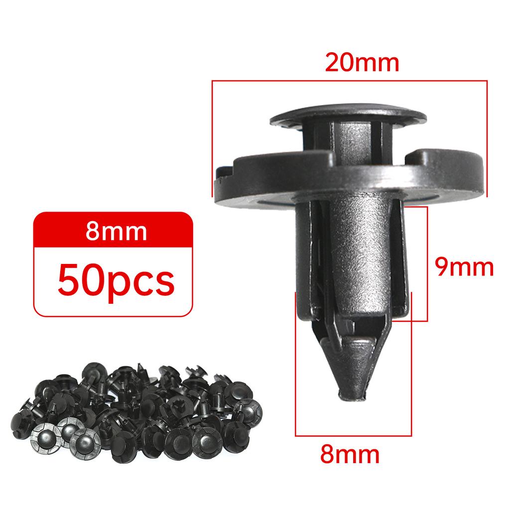 10/20/50pcs 8mm Plastic Auto Fasteners Rivets Clips Car Bumper Door Panel Fender Liner Retainer Push Pin Clip Repair Accessories