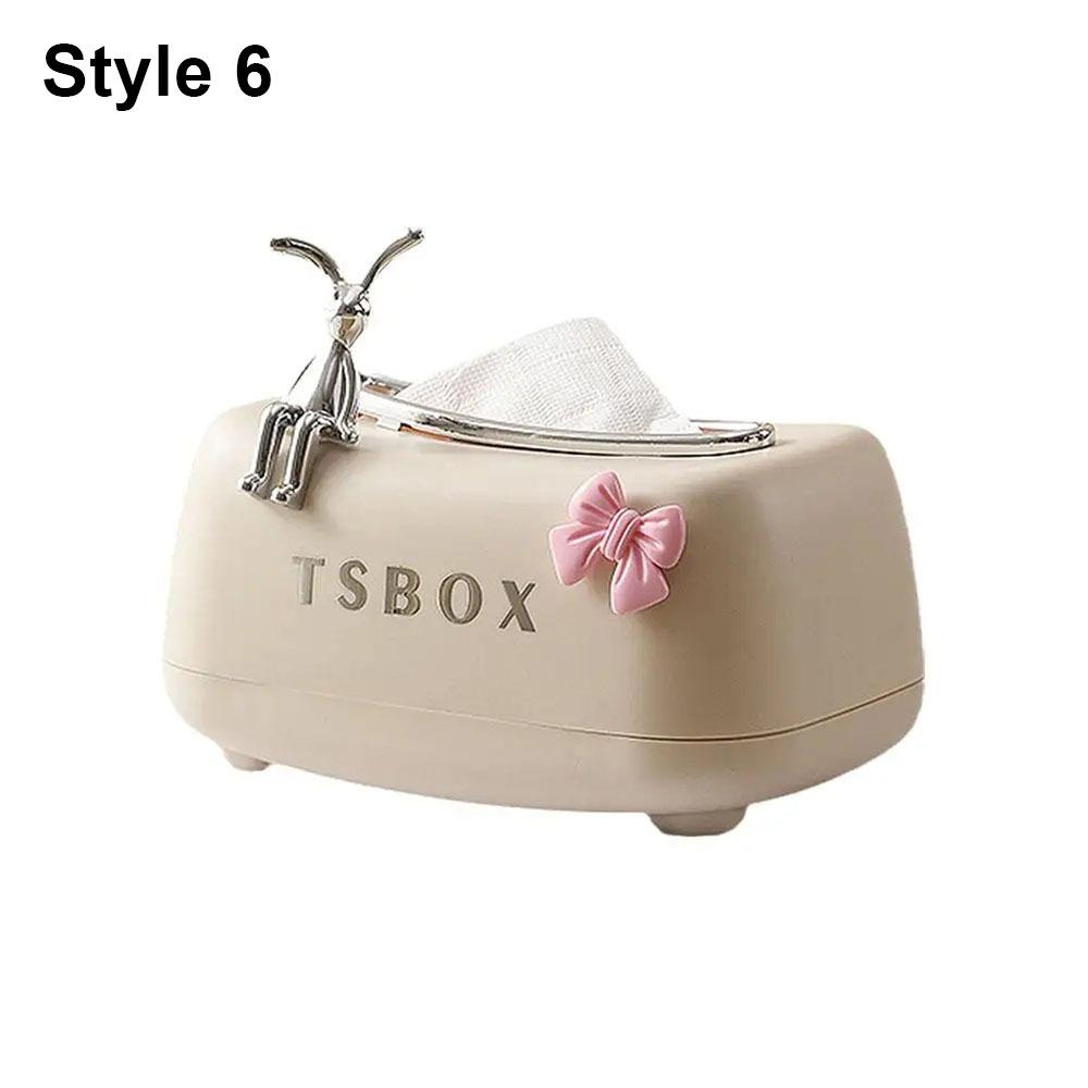 1Pcs Plastic Home Desktop Tissue Box With Spring Paper Container New Tissue Case