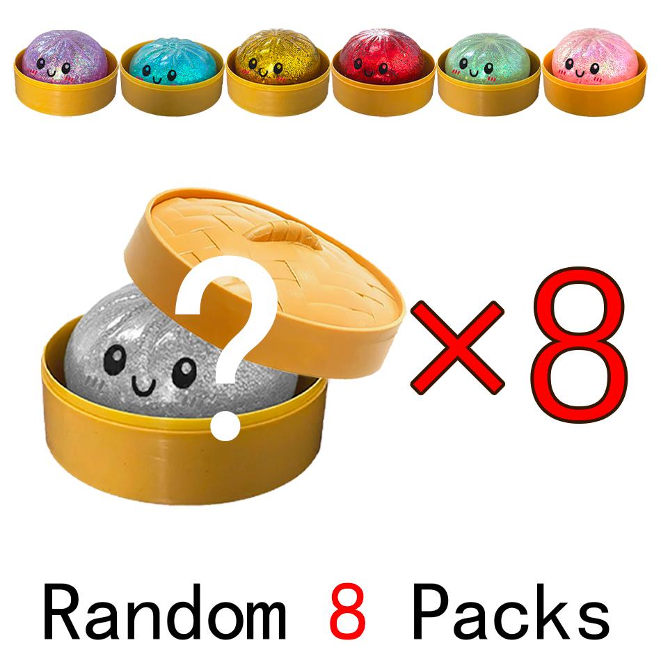 Glitter Dumpling Squishies with Box Sensory Squeeze Soft Pinch Stress Relief Ball Gift