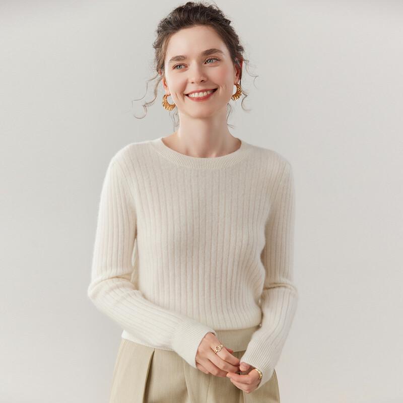 Fanzhen Women's Cashmere Blend Round Neck Sweater