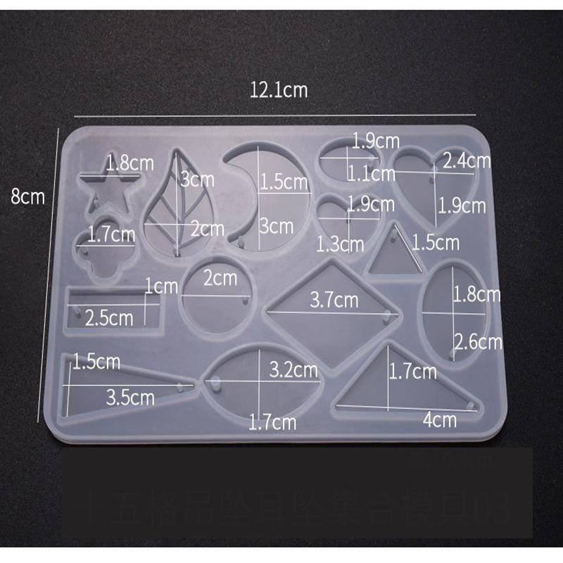 Transparente Silikonform aus getrocknetem Blumenharz, dekoratives Basteln, DIY-Anhänger-Ohrring-Form