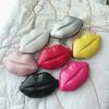 Women Lip Shape Plastic Party Evening Purse with Chain Small Coin Bag Phone Pouches Candy Color Shoulder Crossbody Bag