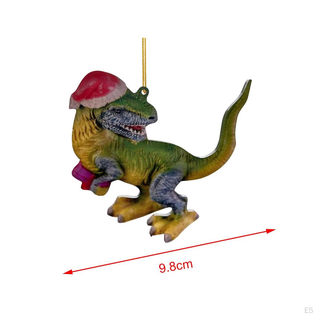 Christmas Dinosaur Pendant Acrylic Dragon Ornaments Hanging Funny for Year Door Window