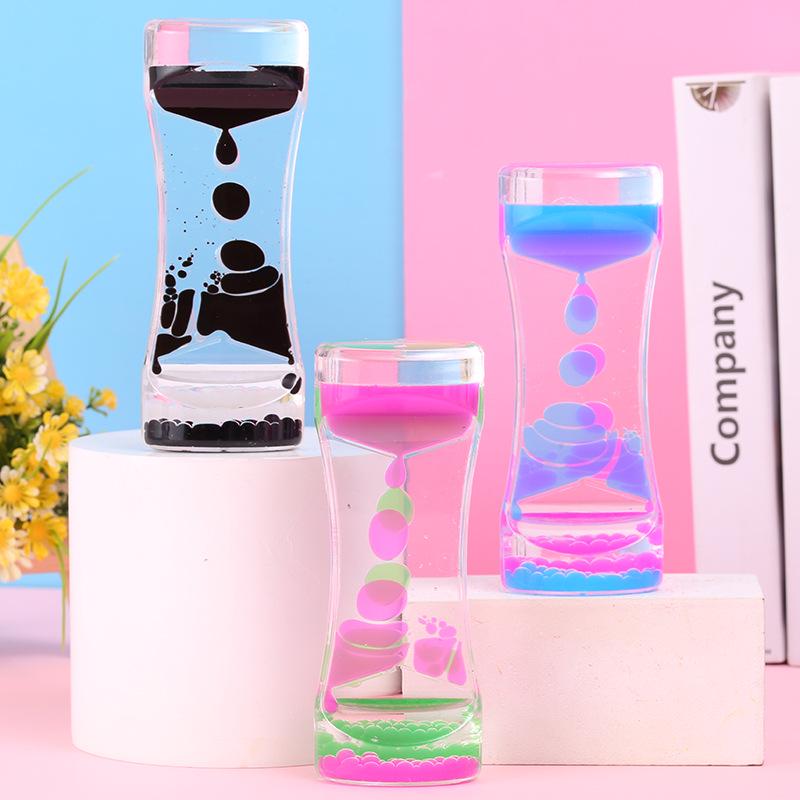 Cream-Colored Acrylic Hourglass with Oil Drop Design - Ideal Children's Gift and Stylish Ornament