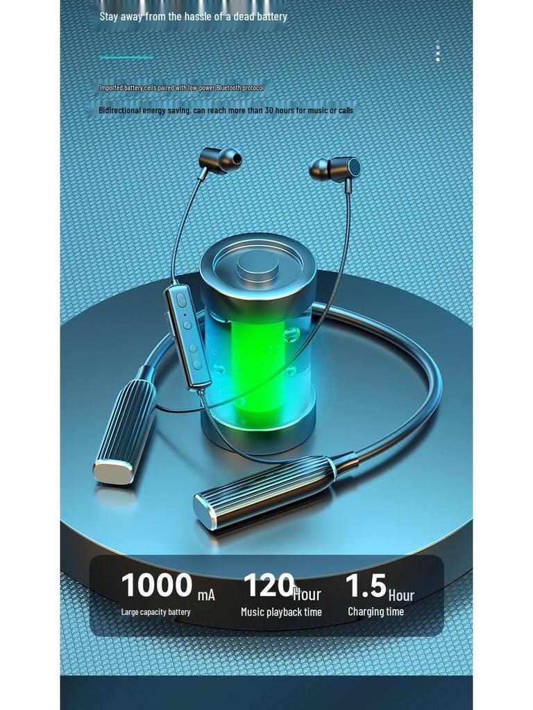 2025 K1689 Neckband Bluetooth 5.3 Earphones: Wireless In-Ear Stereo Sound for Running & Sports