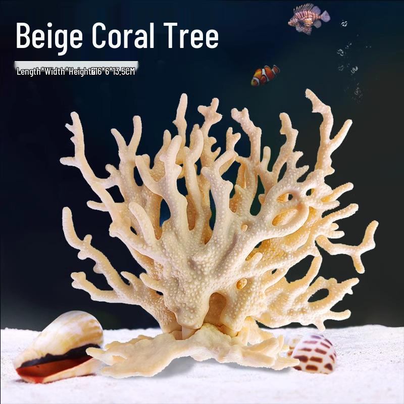 Aquarium Resin Coral Ornament Set: Simulated Coral Tree & Fish-Shrimp Hiding Decoration for Saltwater Tanks
