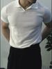 Men's Trendy Korean-Style Solid Color Knitted Polo Shirt