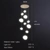 Nordic Minimalist Staircase Chandelier Bubble Glass Light Luxurious Living Room Family Kitchen Restaurant Celing Pendant Lamp