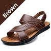 Summer Men Sandals Genuine Leather Beach Shoes Casual Fashion Slides