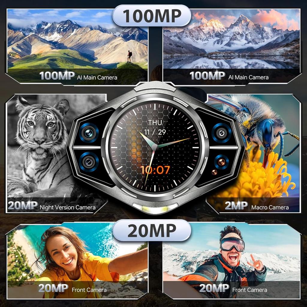 Doogee S200 5G Handy 32GB RAM + 256GB ROM 6,72" 120Hz 10100mAh Akku 100MP KI Hauptkamera Android 14