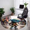 1pc Ninja Turtles Chair Carpet for Office Non-Slip, Soft & Comfortable, Carpet for Office, Gaming, Lightweight Round Floor Mat