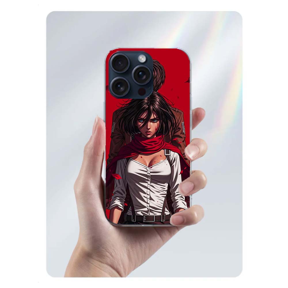 Character MIKASA Clear Phone Case For Iphone 17 Air 16 Pro Max 15 Pro 14 Plus 17E 16E 11 13 12 Mini Cover Cases Fundas Cell TPU