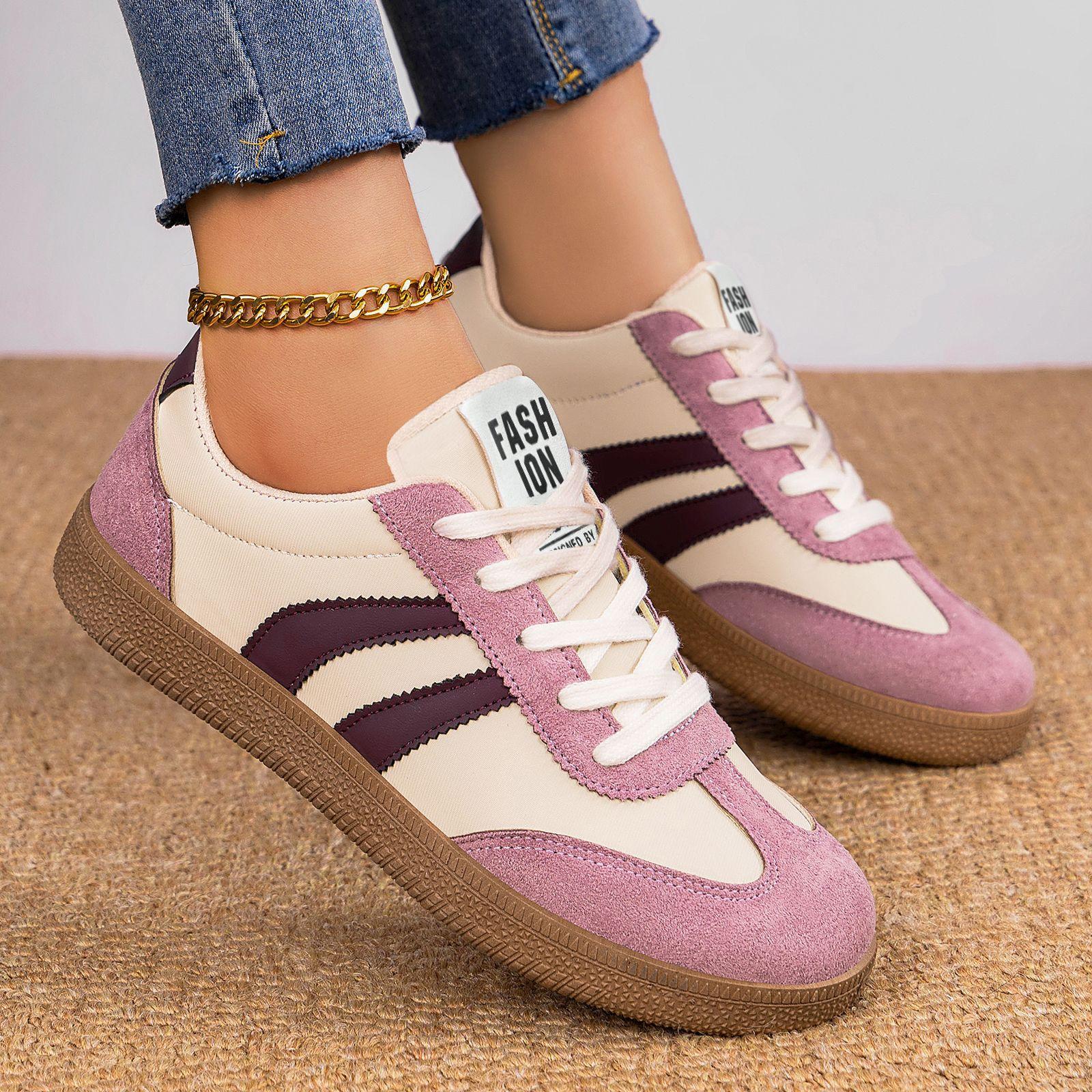 

Women s Vintage Sneakers Low-Top Lace-Up Round Toe Soft /Synthetic Upper & Rubber Sole Cushioned Sole Suitable for Daily Commute, Women Shoes 36 рожевий