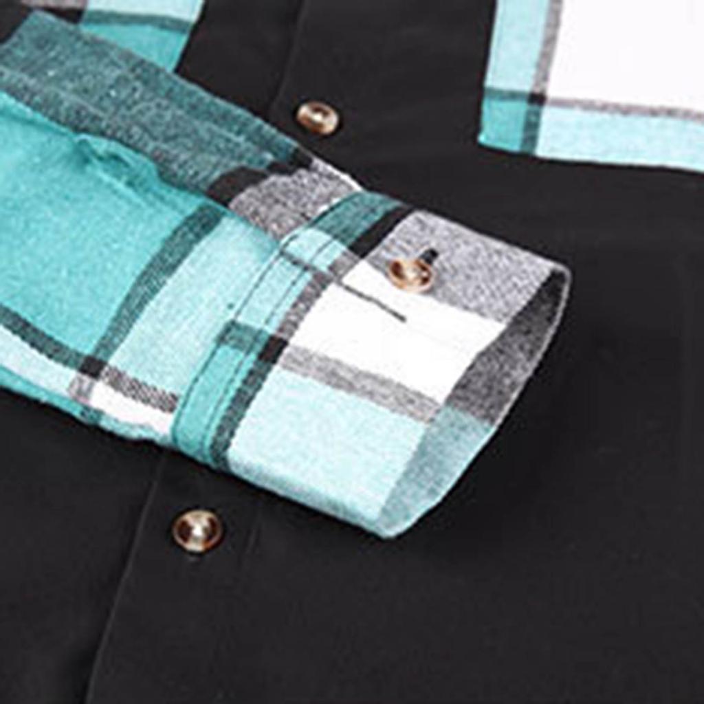 Men's Color-blocked Shirt Long Sleeve Men's Casual Fashion Trend With Pocket Shirt Jacket